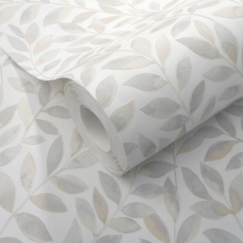 Ameroso Leaf Metallic Wallpaper - Grey - Erismann - 10462 - 10 - Premier Wallcovering