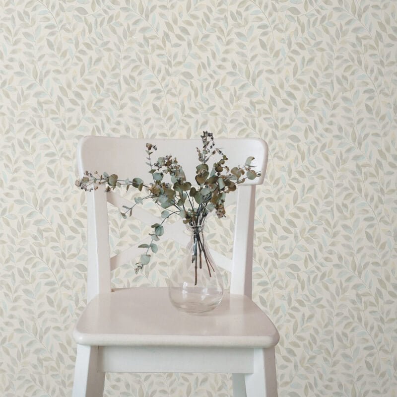 Ameroso Leaf Metallic Wallpaper - Beige - Erismann - 10462 - 02 - Premier Wallcovering