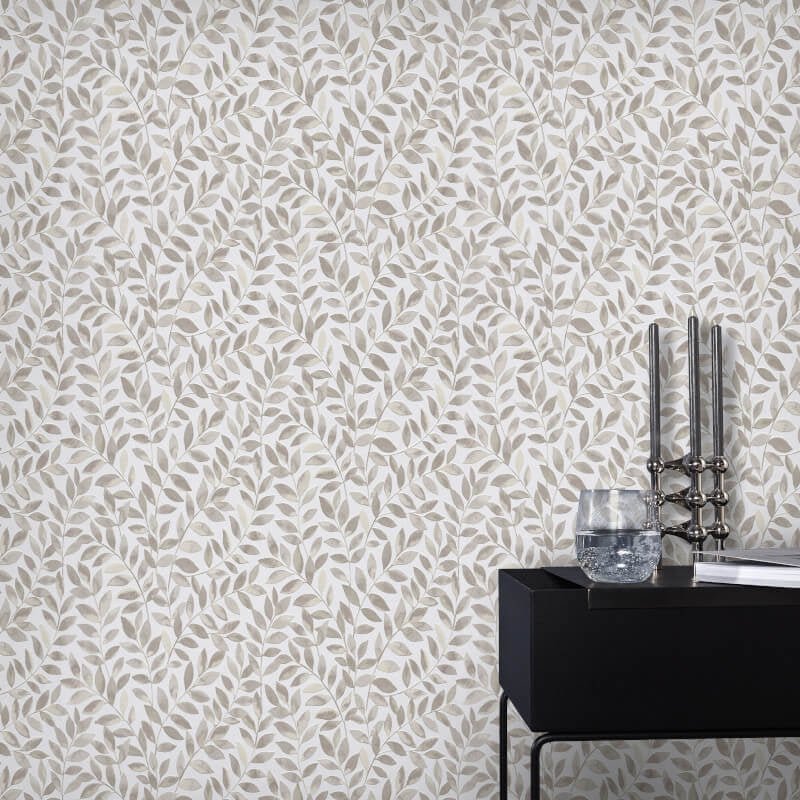 Ameroso Leaf Metallic Wallpaper - Brown - Erismann - 10462 - 11 - Premier Wallcovering