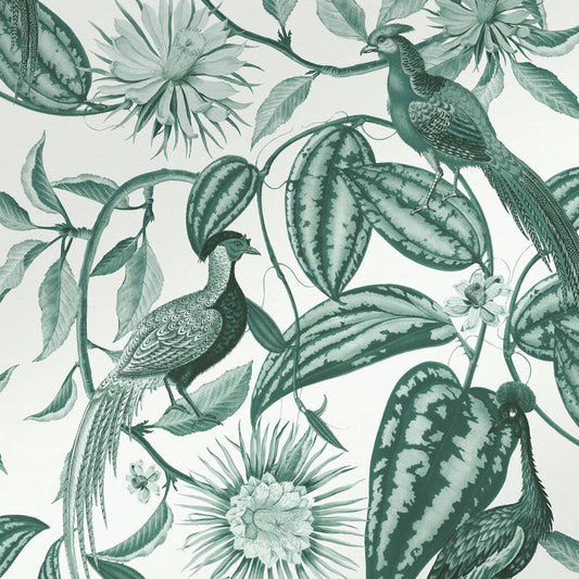 Amhersts Garden Wallpaper - Teal - Graham & Brown - 120650 - Premier Wallcovering