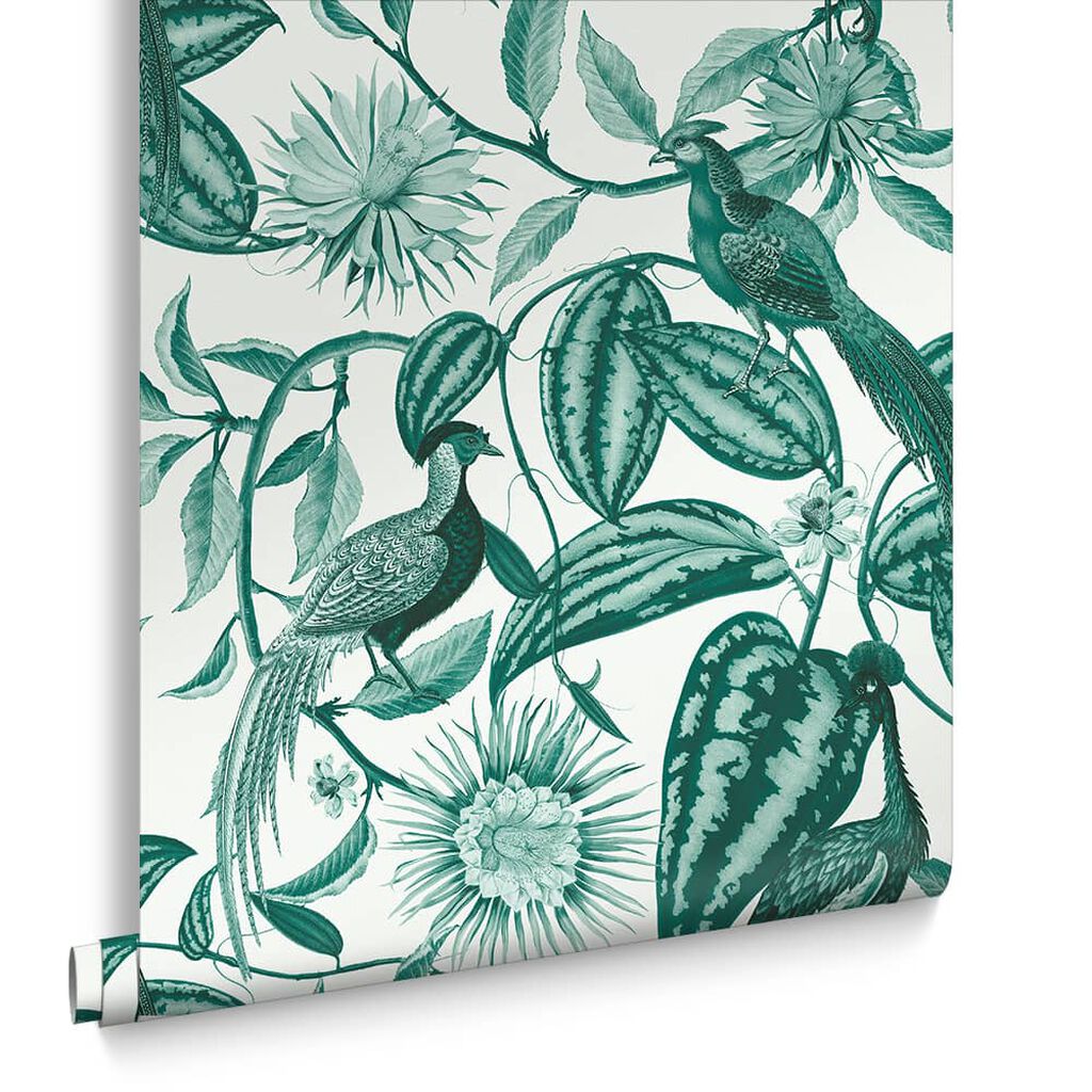 Amhersts Garden Wallpaper - Teal - Graham & Brown - 120650 - Premier Wallcovering