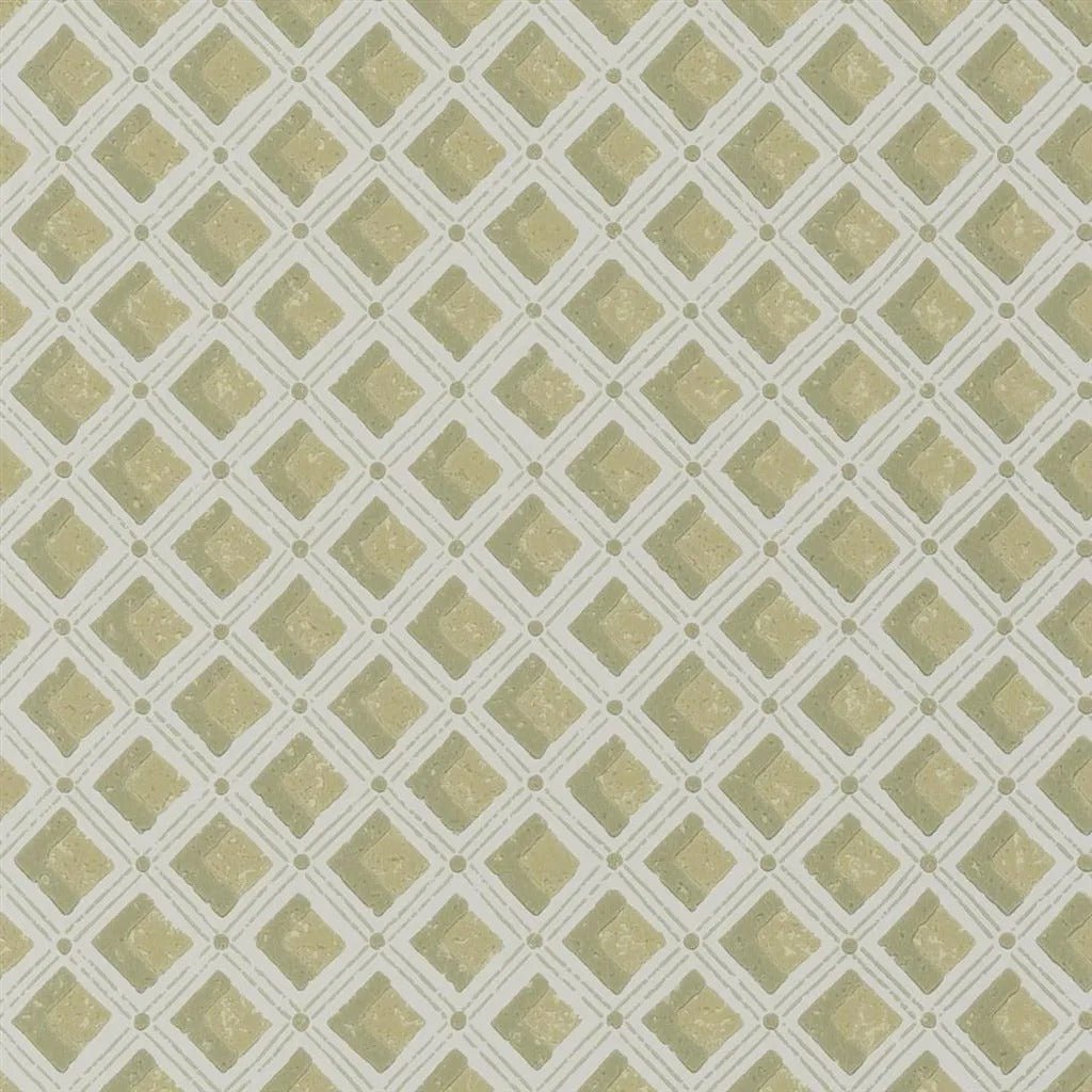 Amsee Geometric Wallpaper - Moss - English Heritage - PEH0002/05 - Premier Wallcovering