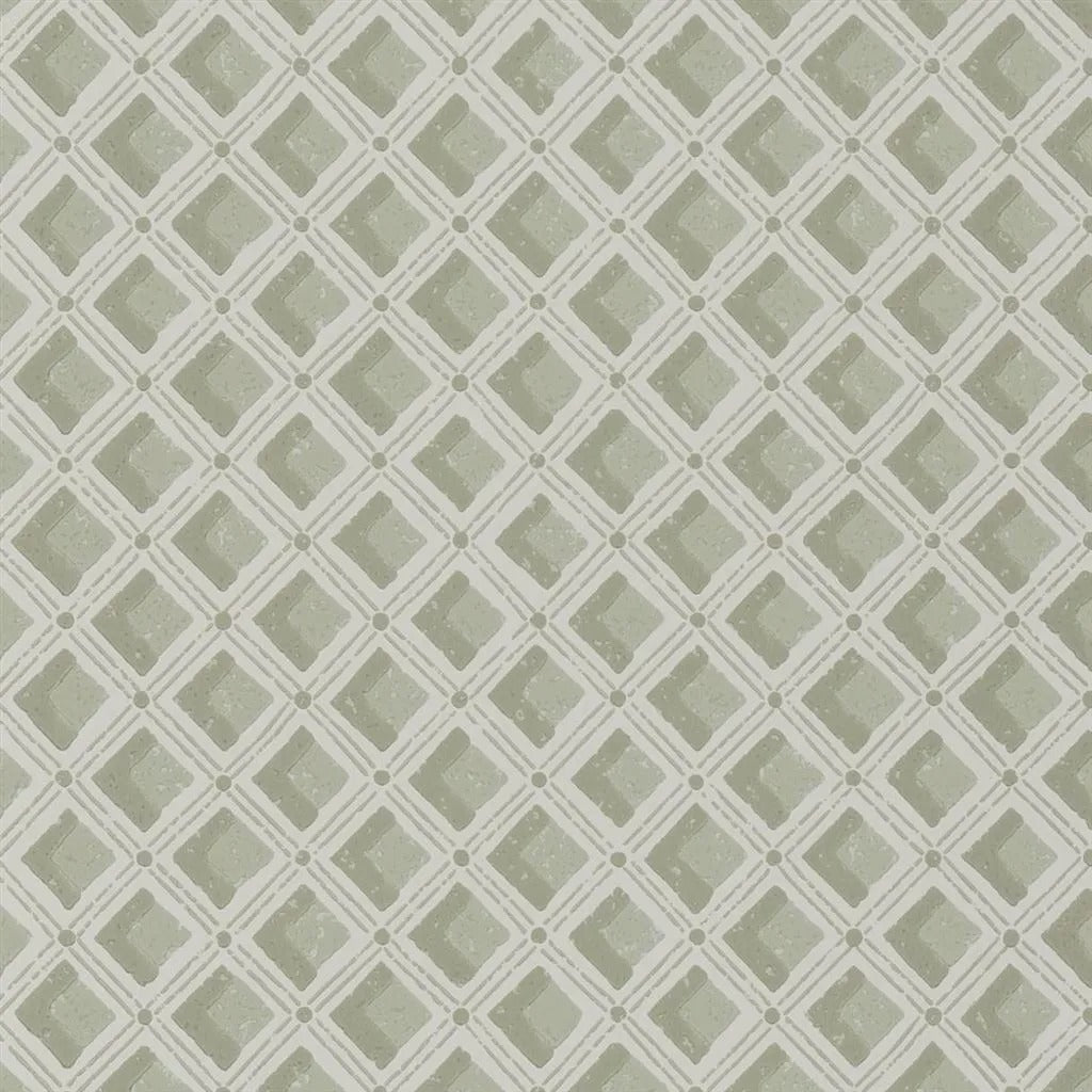 Amsee Geometric Wallpaper - Lichen - English Heritage - PEH0002/04 - Premier Wallcovering