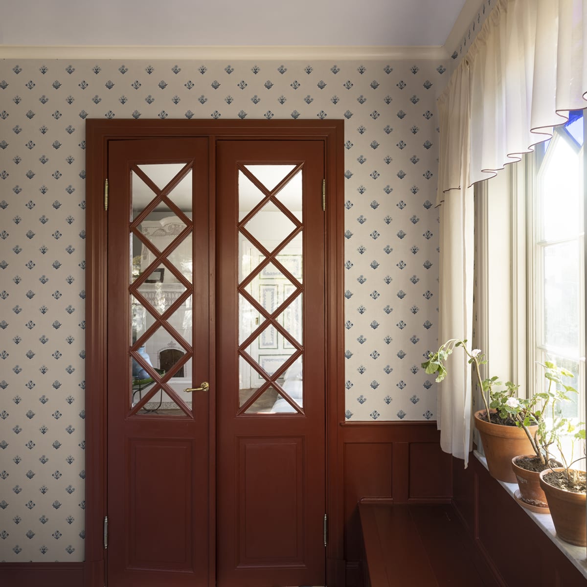 Amy Wallpaper - Blue - Sandberg - S10817 - Premier Wallcovering