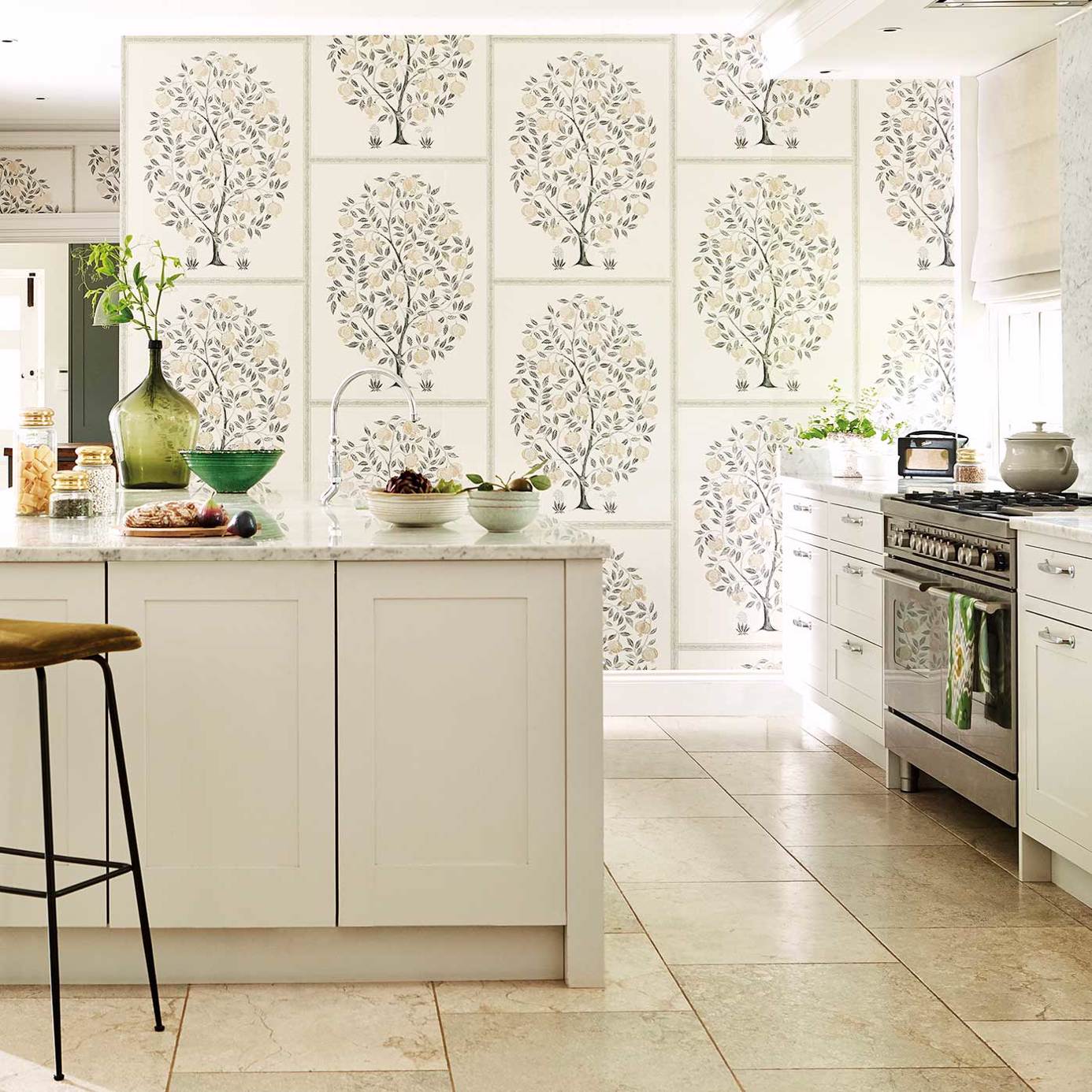 Anaar Tree Wallpaper - Annato/Blueberry - Sanderson - DCPW216790 - Premier Wallcovering