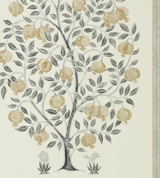 Anaar Tree Wallpaper - Charcoal/Gold - DCPW216791 - Sanderson - Premier Wallcovering