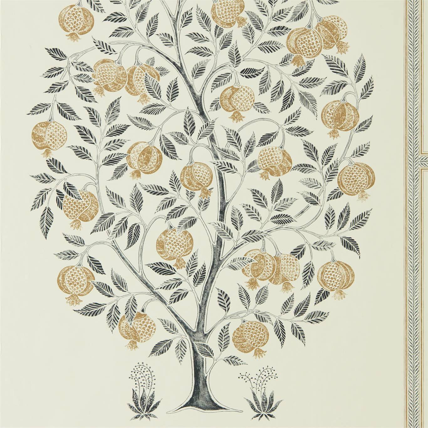 Anaar Tree Wallpaper - Charcoal/Gold - Sanderson - DCPW216791 - Premier Wallcovering
