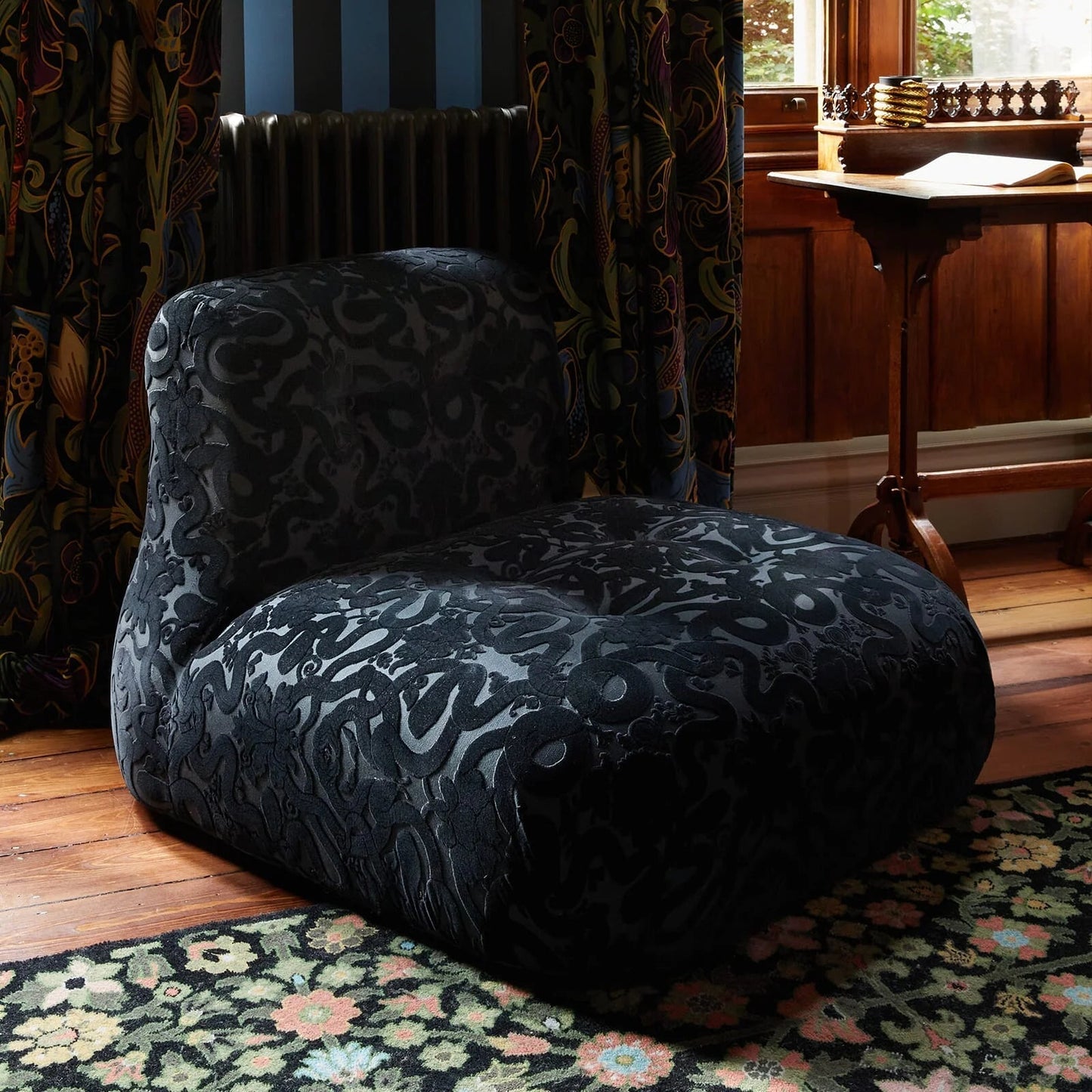 Anaconda Cut Fabric - Noir - House of Hackney - 1-FA-ANC-VE-NOI-XXX-XXX - Premier Wallcovering