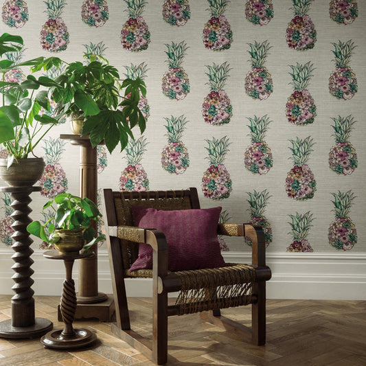 Ananas Wallpaper - Cerise/ Lemon/ Mint - Matthew Williamson - W7266-01 - Premier Wallcovering