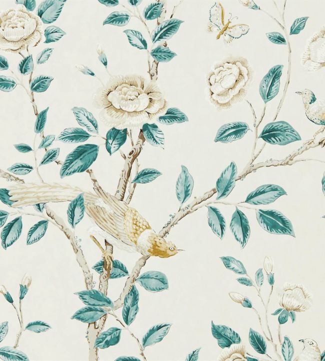 Andhara Wallpaper - Teal/Cream - DCPW216794 - Sanderson - Premier Wallcovering