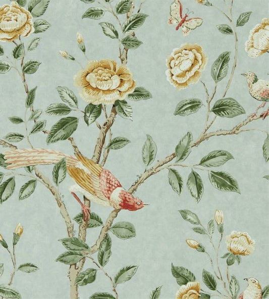 Andhara Wallpaper - Sea Glass /Lemon - DCPW216793 - Sanderson - Premier Wallcovering