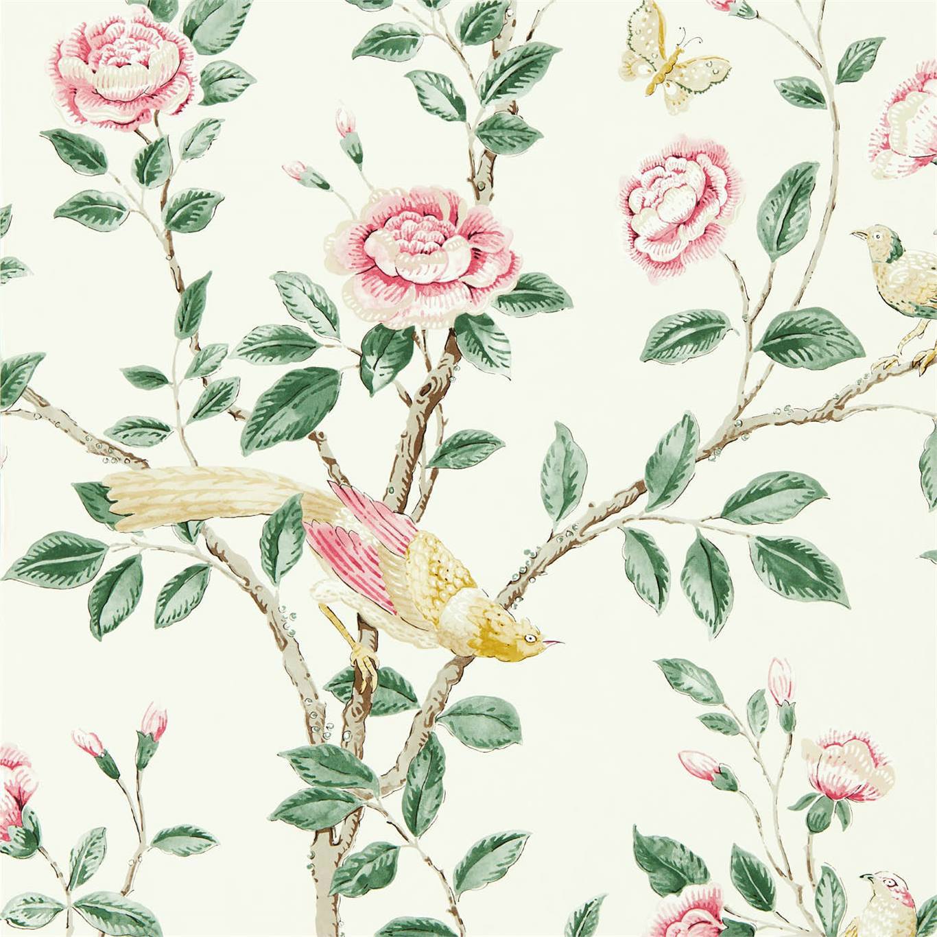 Andhara Wallpaper - Rose/Cream - Sanderson - DCPW216795 - Premier Wallcovering