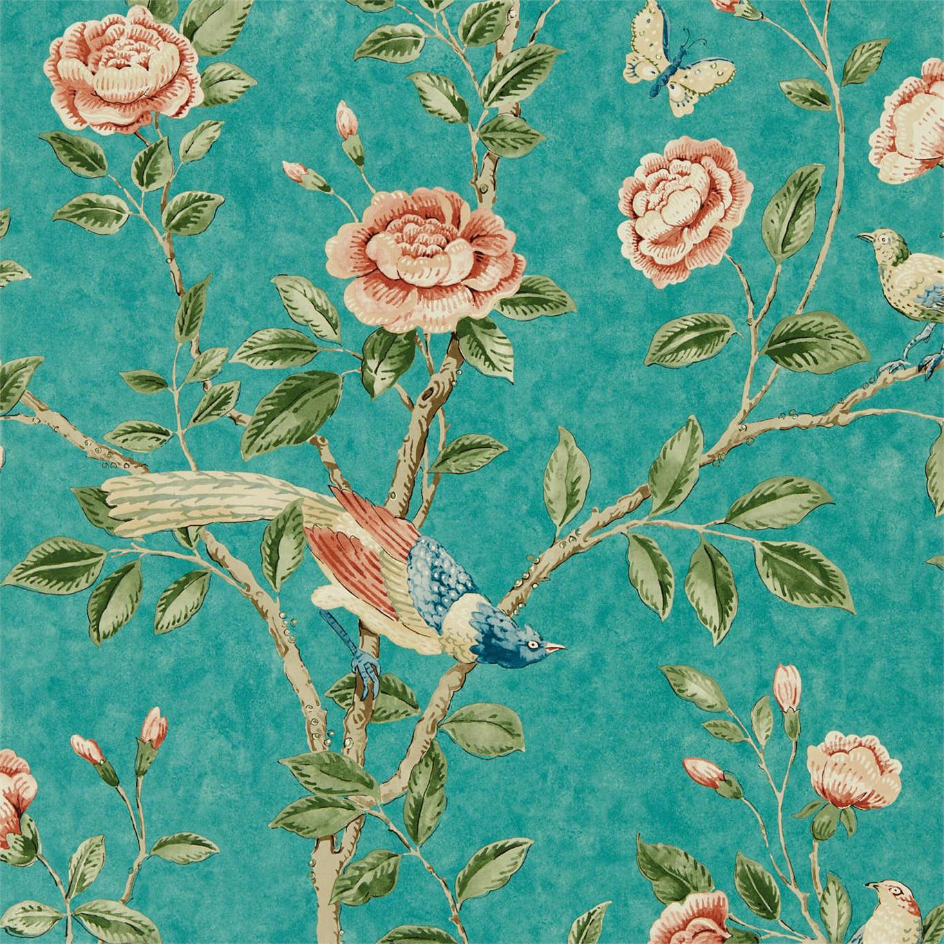 Andhara Wallpaper - Teal/Tumeric - Sanderson - DCPW216796 - Premier Wallcovering