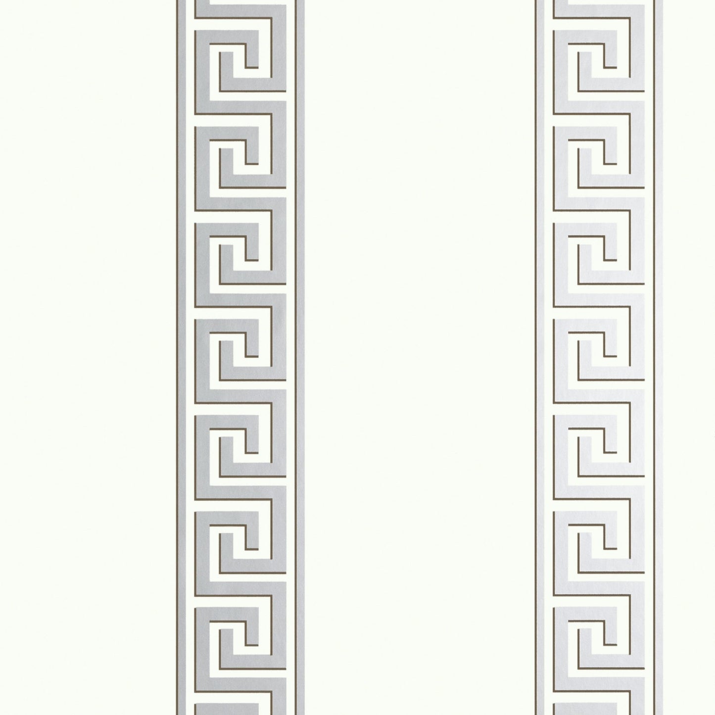 Andreas Stripe Wallpaper - Metallic Silver on White - Thibaut - T14244 - Premier Wallcovering