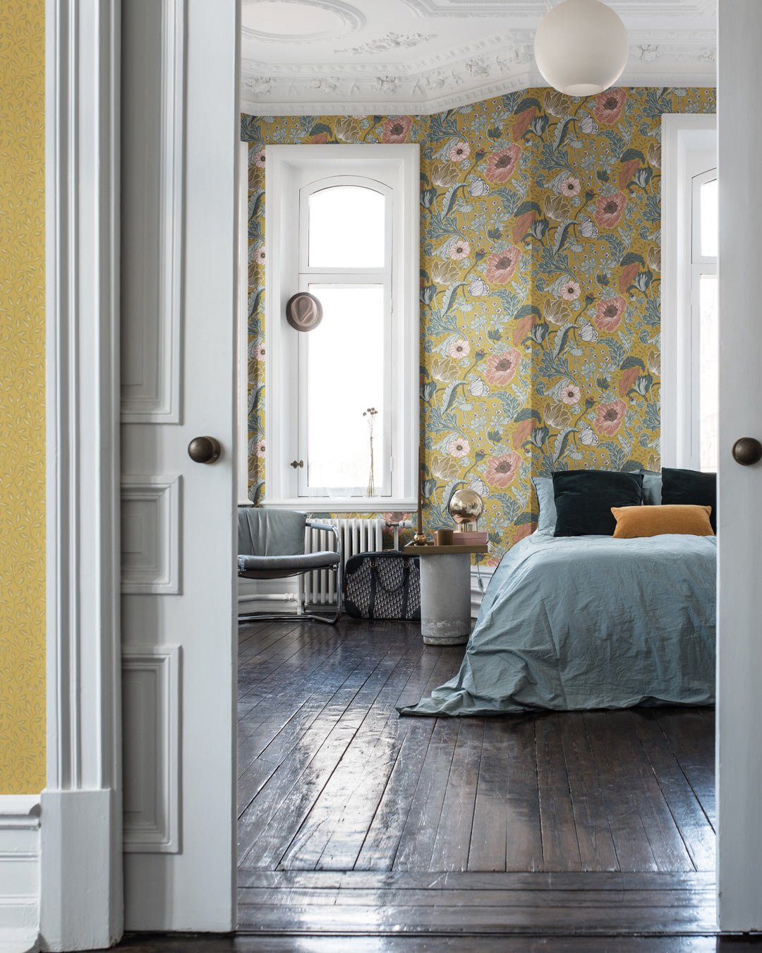Anemone Wallpaper - Mustard - Midbec - 33002 - Premier Wallcovering