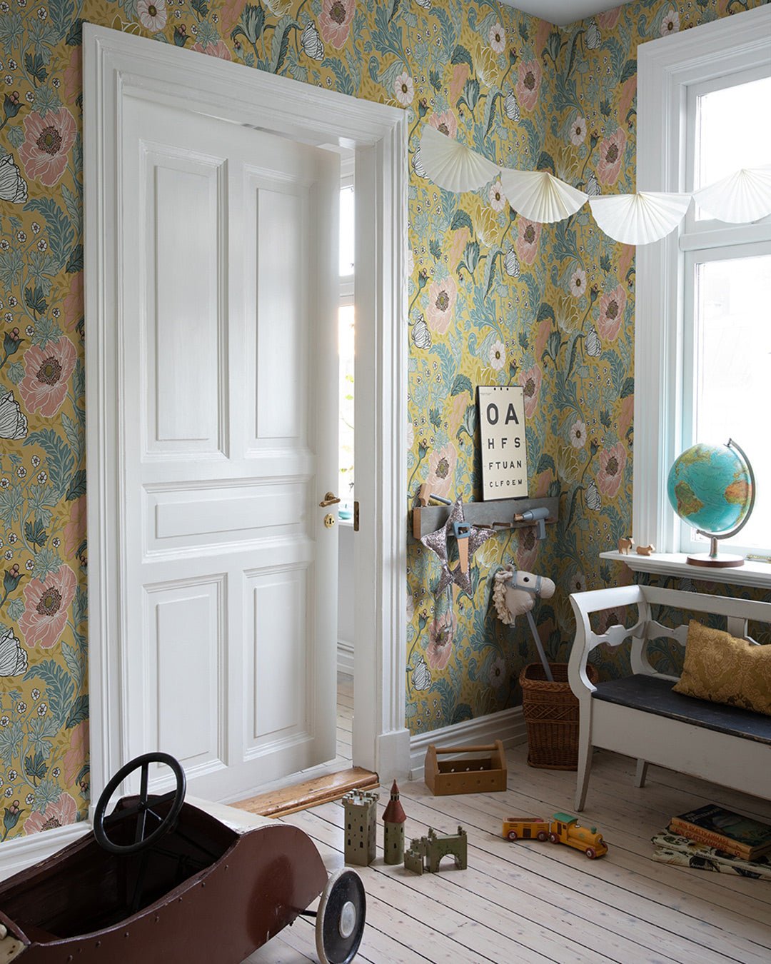 Anemone Wallpaper - Mustard - Midbec - 33002 - Premier Wallcovering