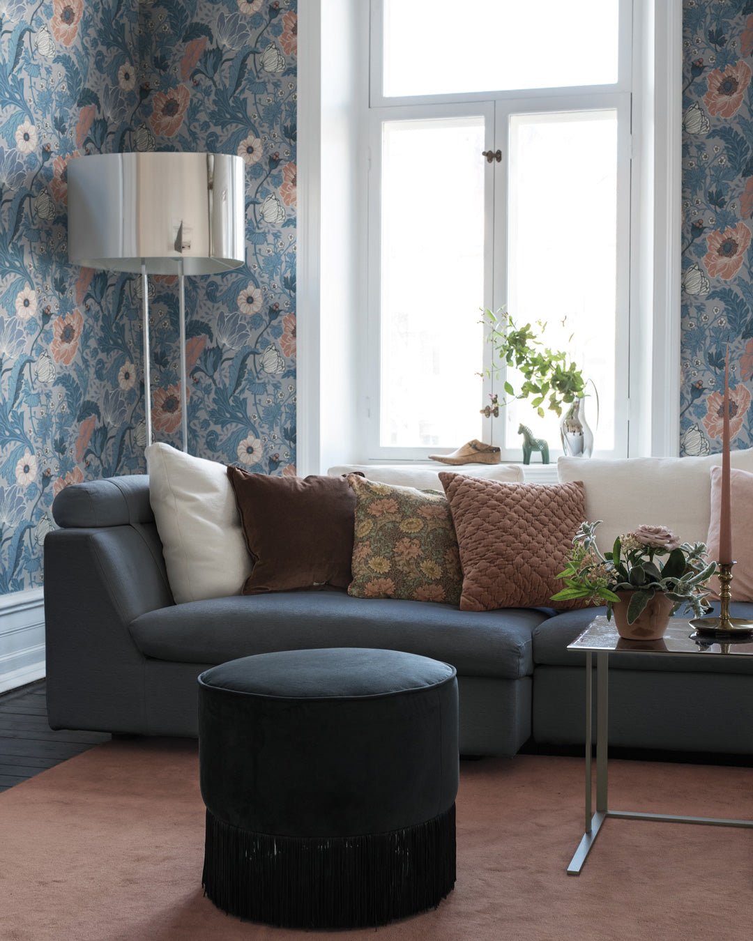 Anemone Wallpaper - Blue - Midbec - 33004 - Premier Wallcovering