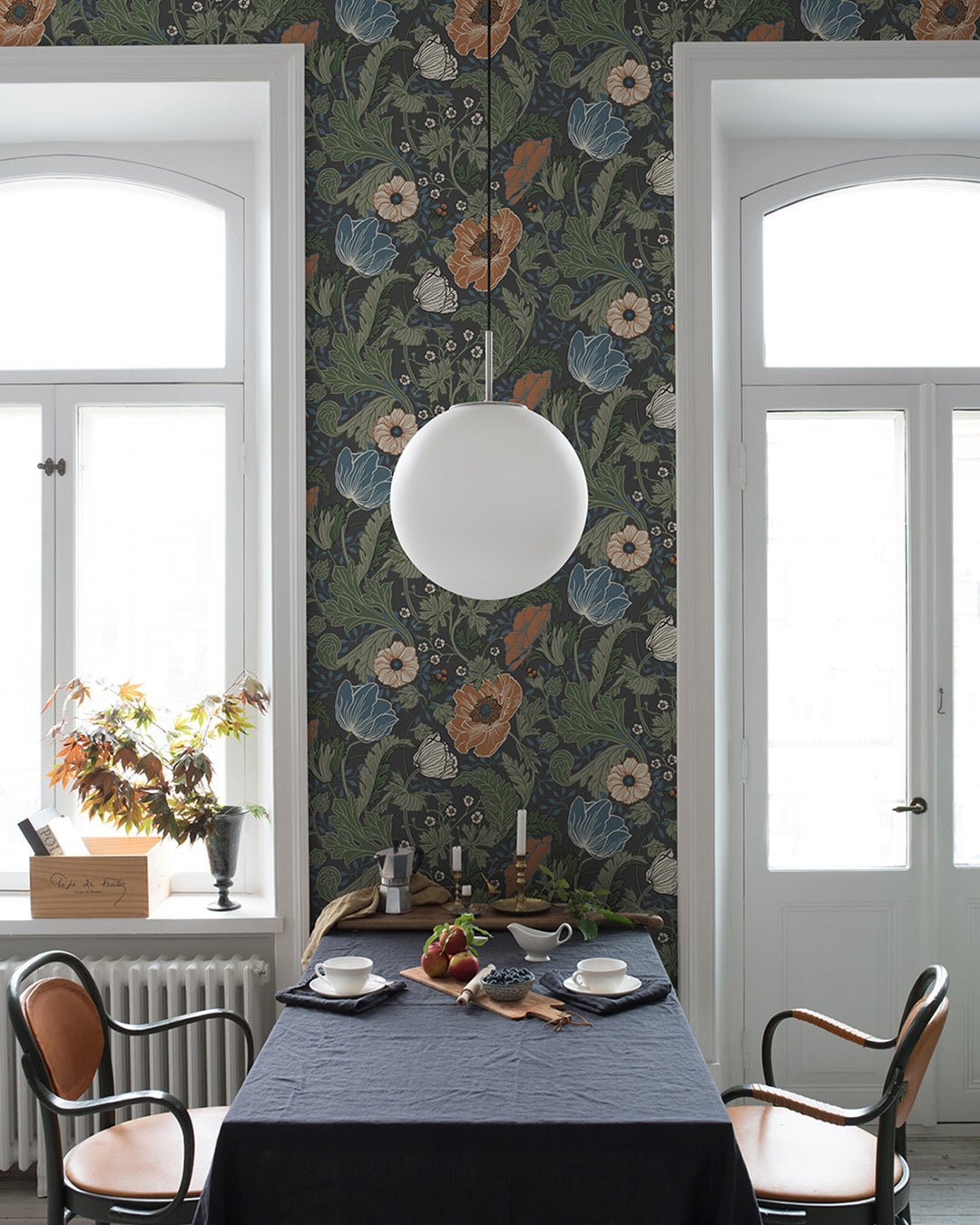 Anemone Wallpaper - Green - Midbec - 33003 - Premier Wallcovering