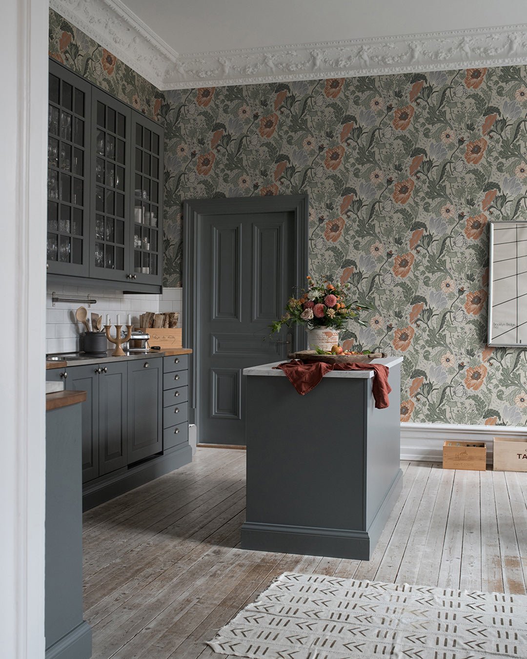 Anemone Wallpaper - Gray/Beige - Midbec - 33001 - Premier Wallcovering