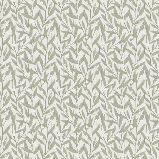 Anemone Wallpaper - Light Green - Summer Gray - Premier Wallcovering