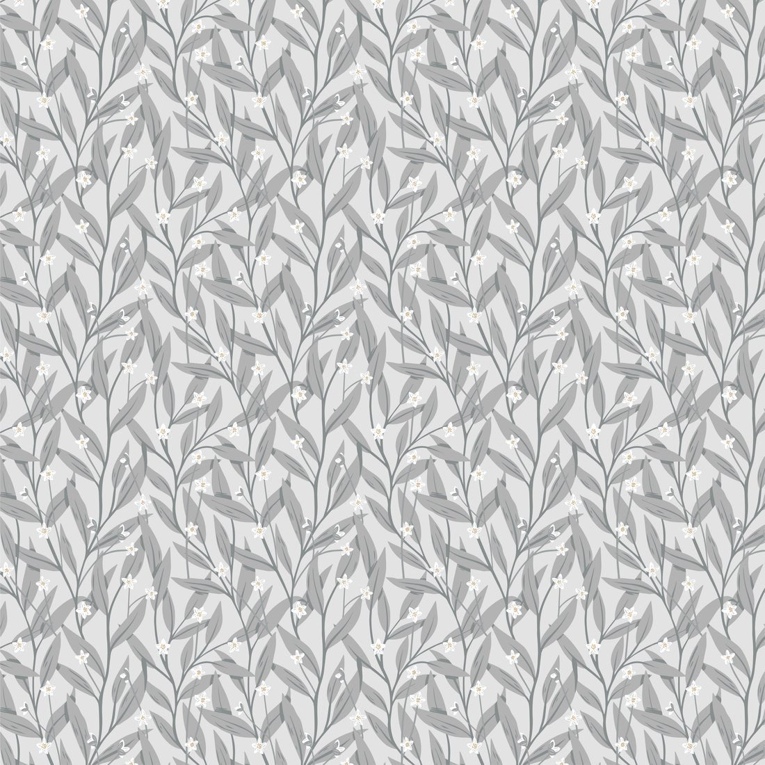 Anemone Wallpaper - Blue Grey - Summer Gray - Premier Wallcovering