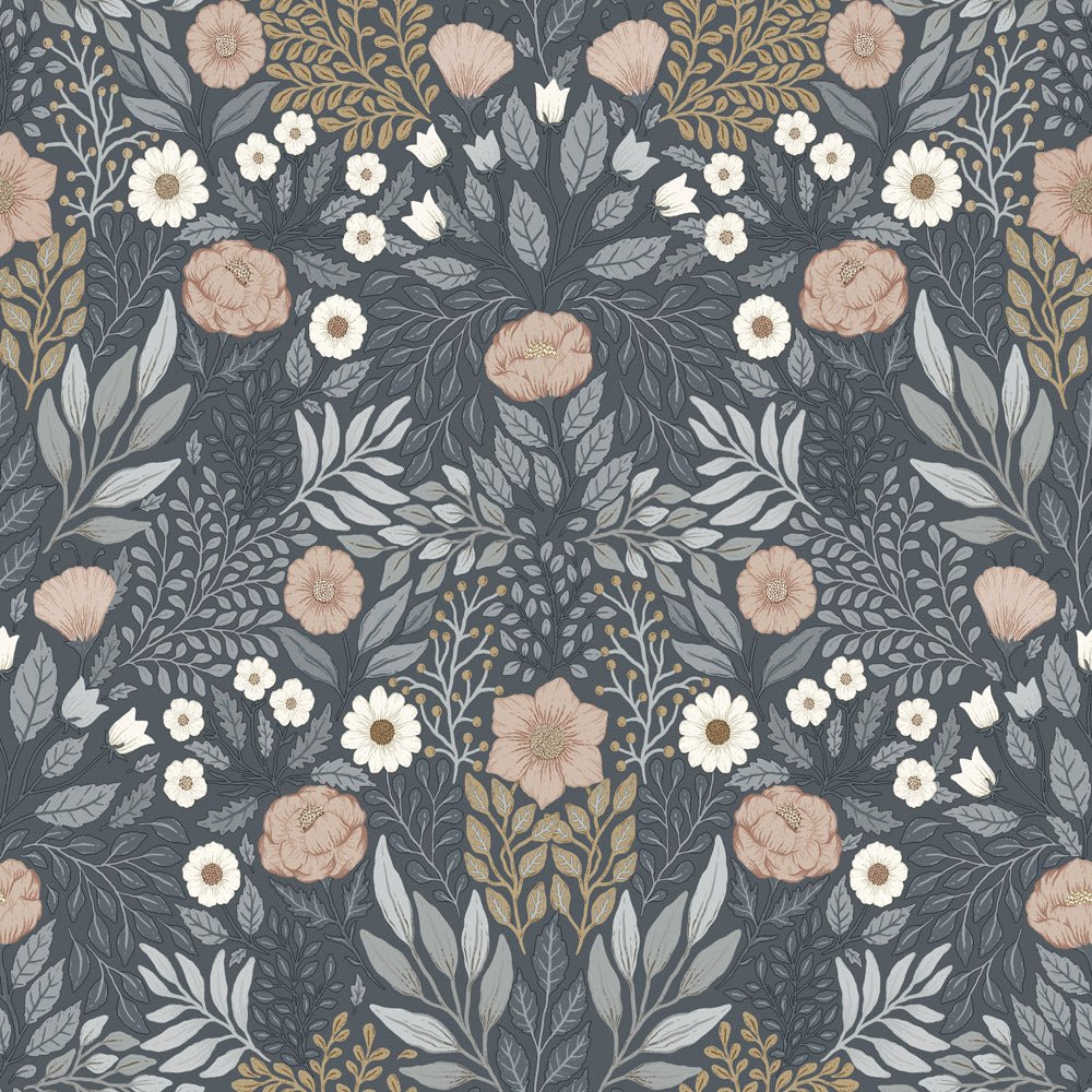 Äng Wallpaper - Dark Blue - Midbec - 26004 - Premier Wallcovering