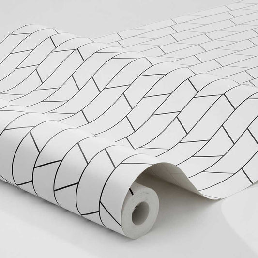 Angle Wallpaper - Black / White - Boråstapeter - 4738 - Premier Wallcovering