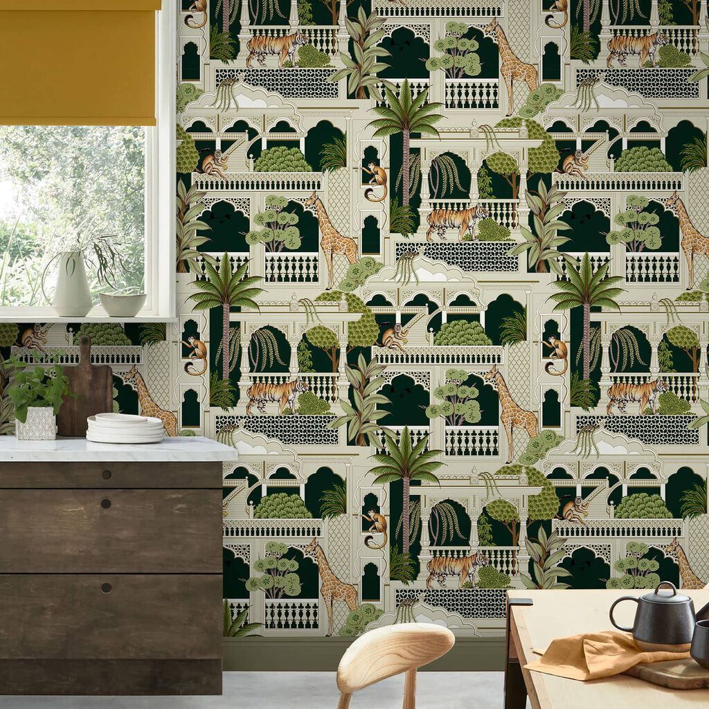 Animahal Wallpaper - Emerald - Graham & Brown - 119689 - Premier Wallcovering