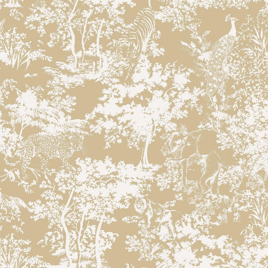 Animal Forest Wallpaper - Gold - Joules - 128947 - Premier Wallcovering