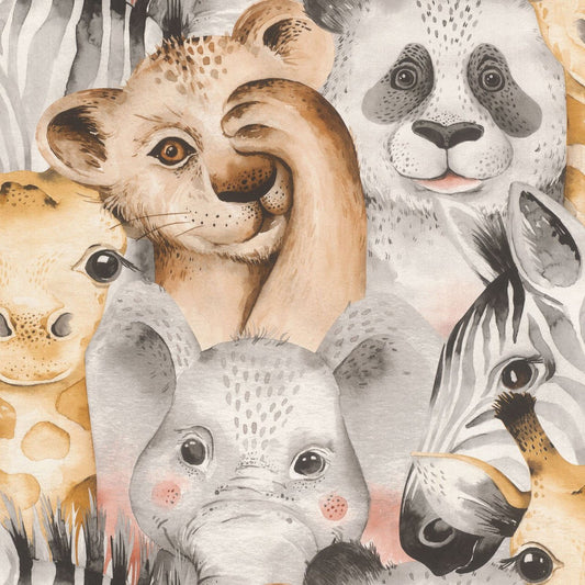 Animal Friends Bambino Wallpaper - Multi - Rasch - 252521 - Premier Wallcovering