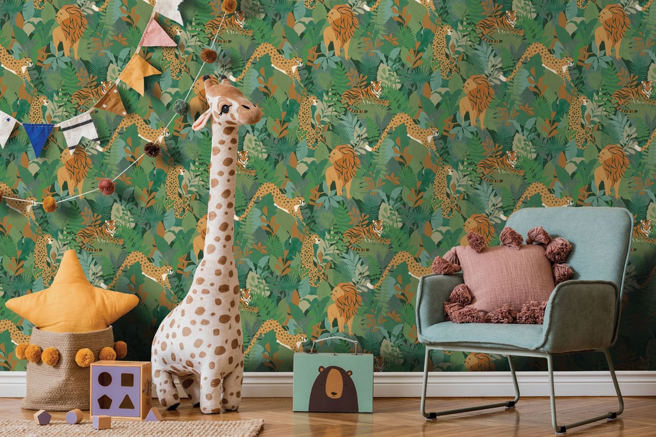 Animal Kingdom Wallpaper - Green - Holden Décor - 13071 - Premier Wallcovering