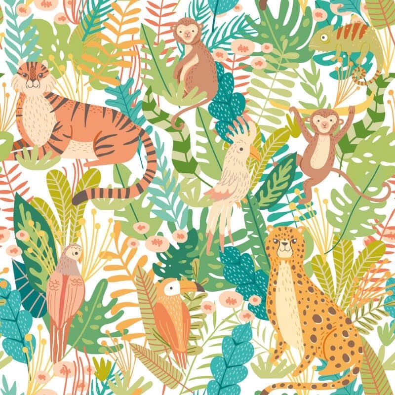 Animal Kingdom Wallpaper - Apple Riot - Hoopla Walls - HWA1274W - Premier Wallcovering