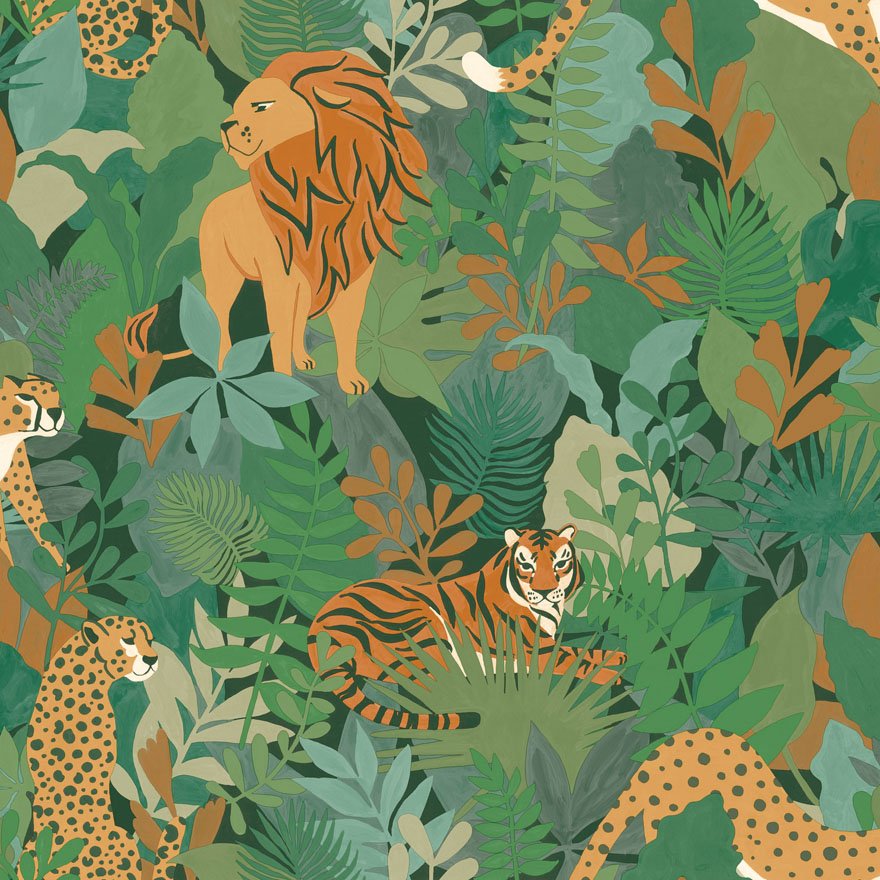 Animal Kingdom Wallpaper - Green - Holden Décor - 13071 - Premier Wallcovering