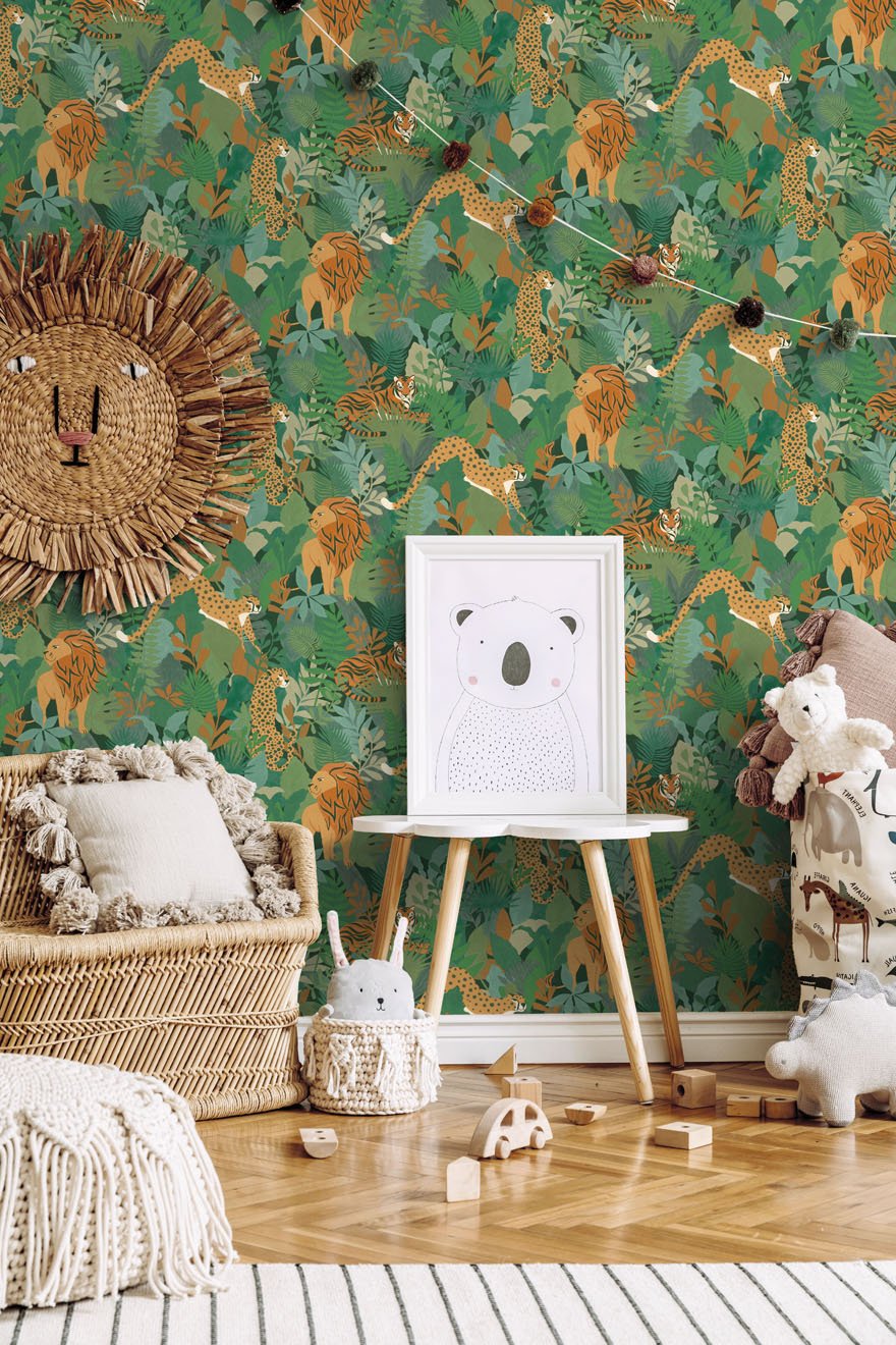 Animal Kingdom Wallpaper - Green - Holden Décor - 13071 - Premier Wallcovering