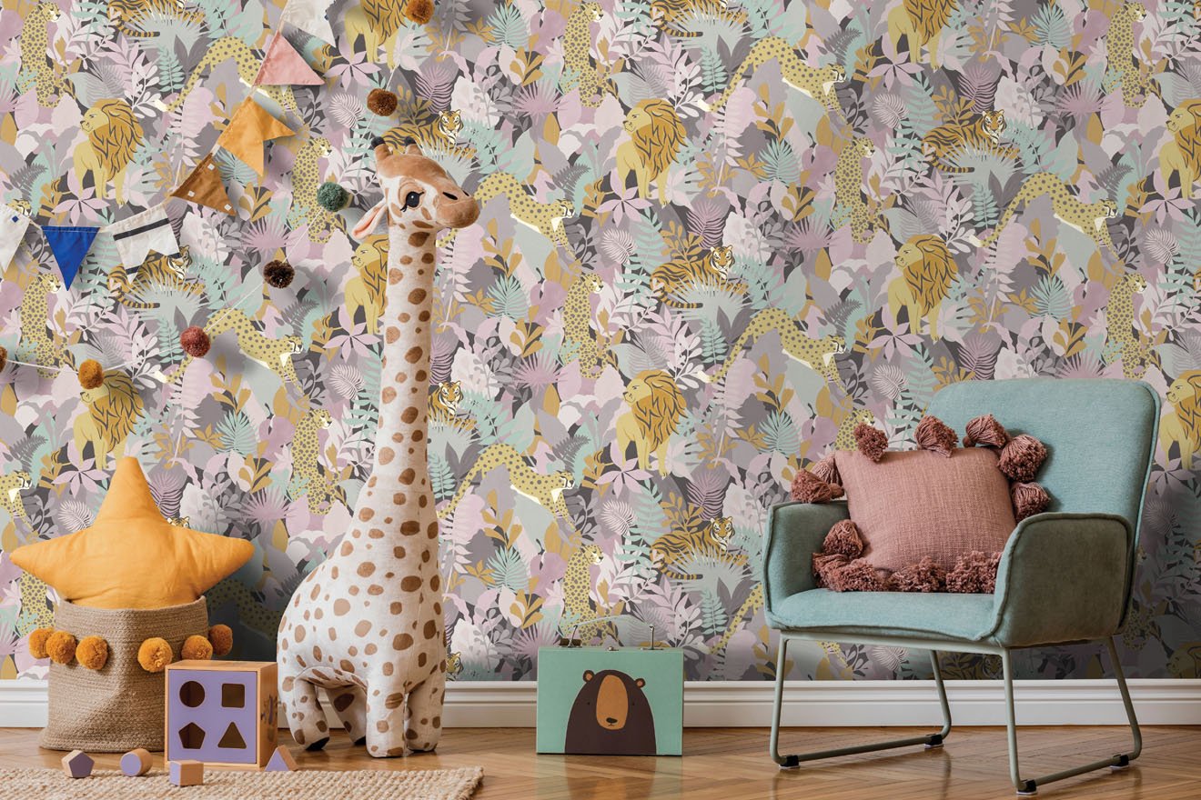 Animal Kingdom Wallpaper - Pink - Holden Décor - 13070 - Premier Wallcovering