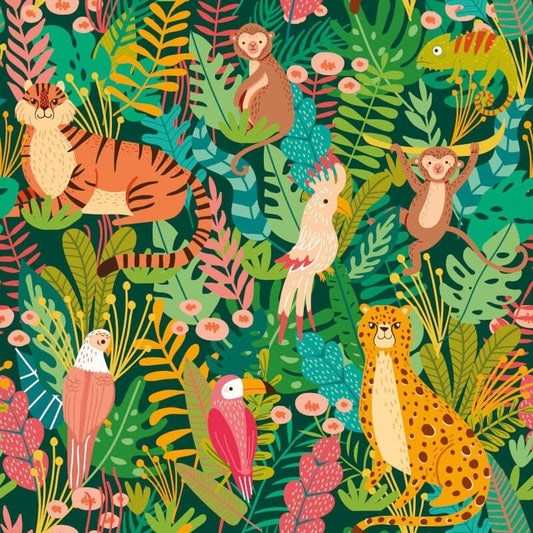 Animal Kingdom Wallpaper - Lush Forest - Hoopla Walls - HWA1273W - Premier Wallcovering