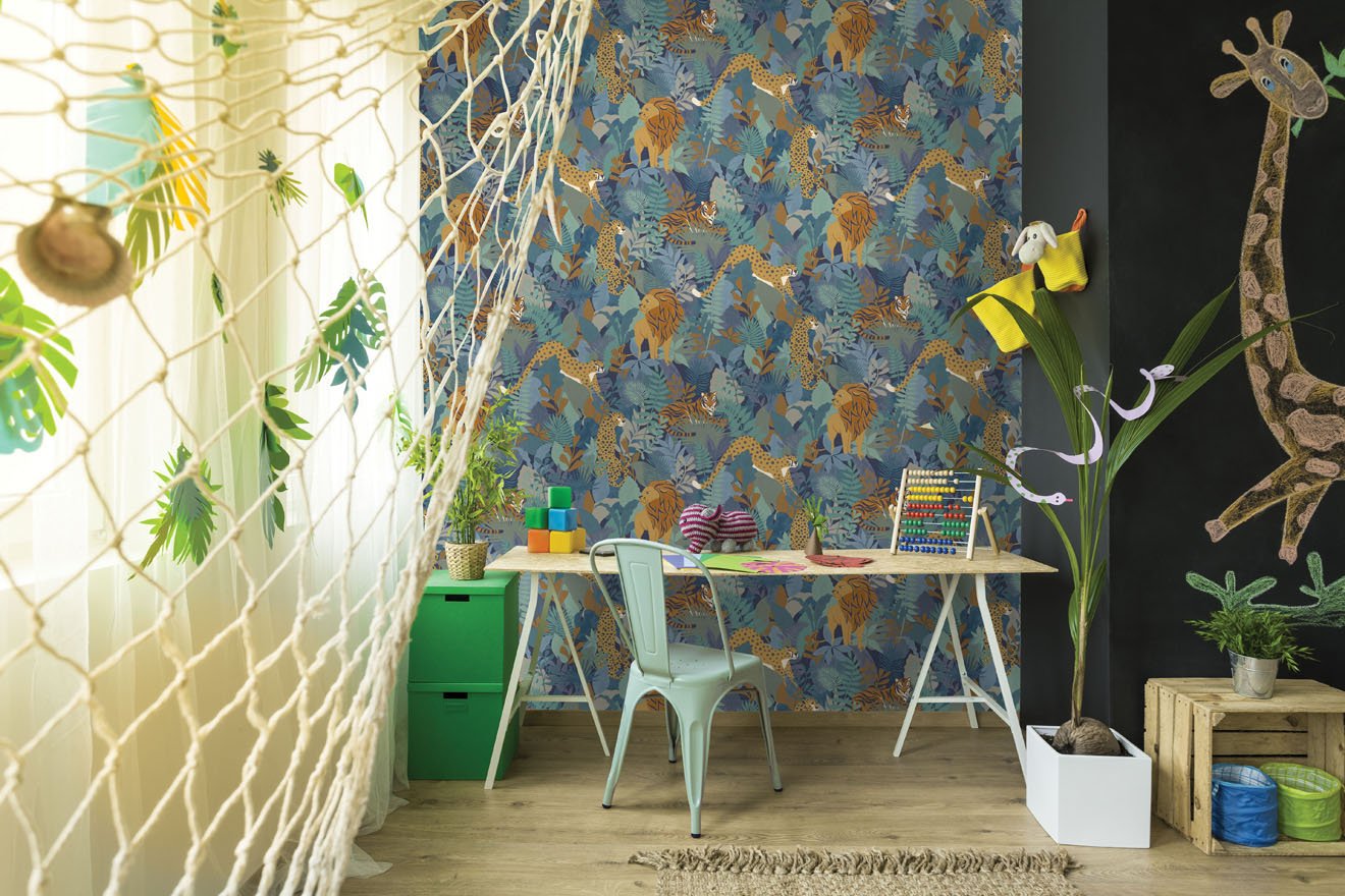 Animal Kingdom Wallpaper - Blue - Holden Décor - 13073 - Premier Wallcovering