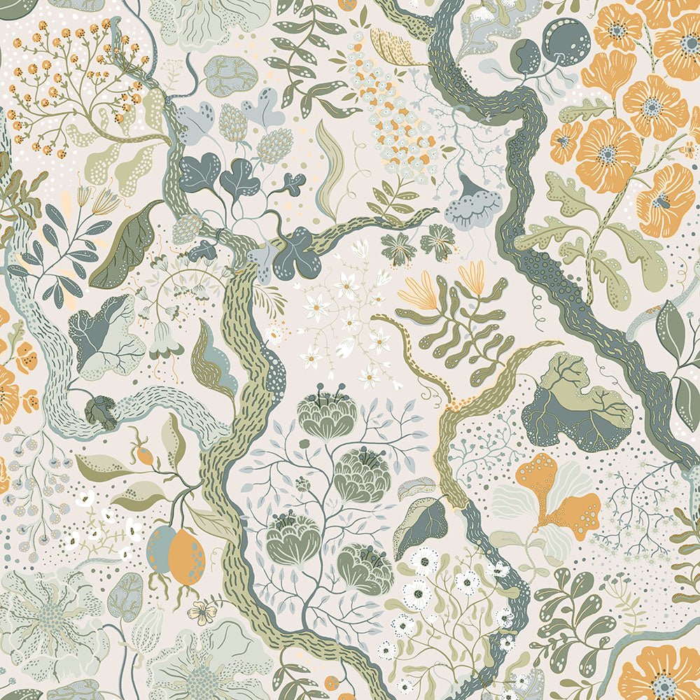 Ann Wallpaper - Green - Midbec - 65103 - Premier Wallcovering