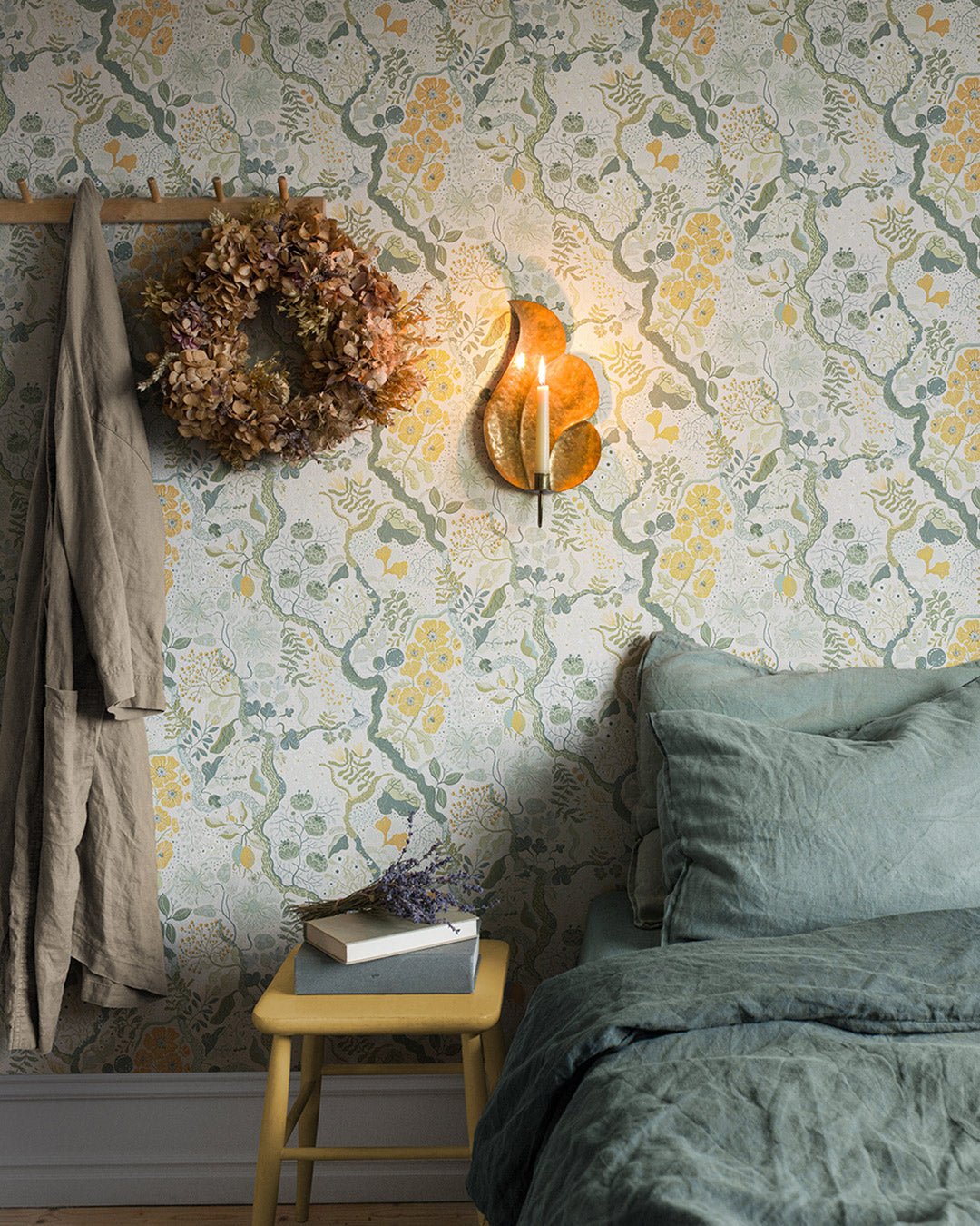 Ann Wallpaper - Green - Midbec - 65103 - Premier Wallcovering