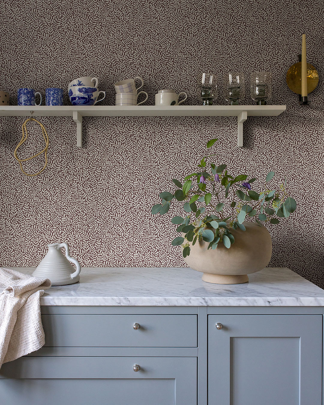 Anna Wallpaper - Red - Midbec - 55005 - Premier Wallcovering