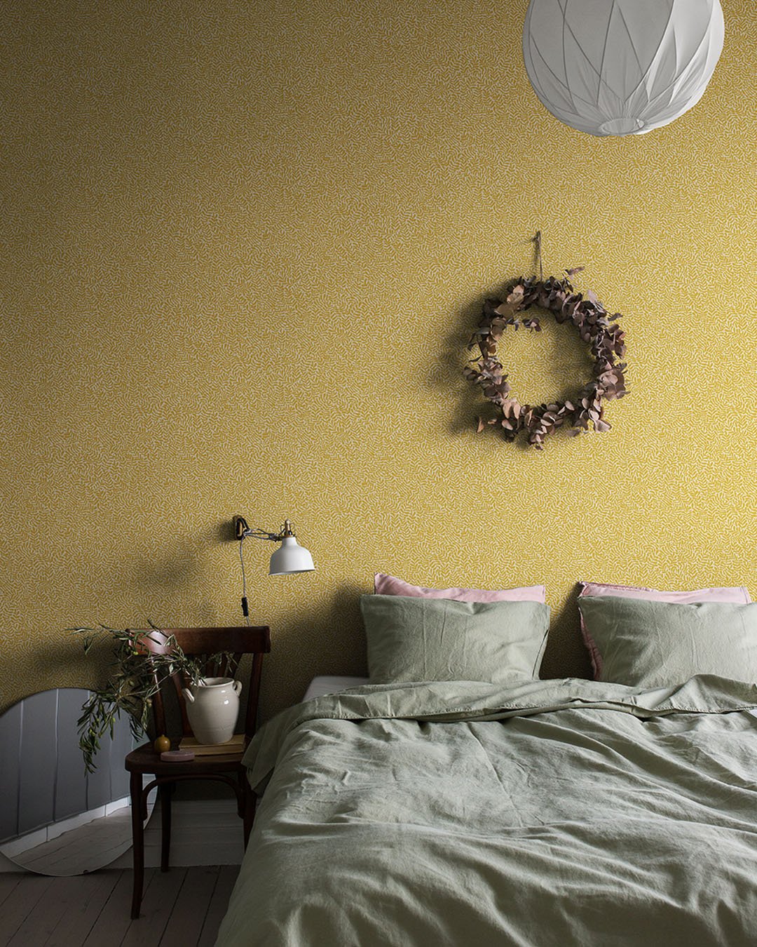 Anna Wallpaper - Warm Yellow - Midbec - 55003 - Premier Wallcovering