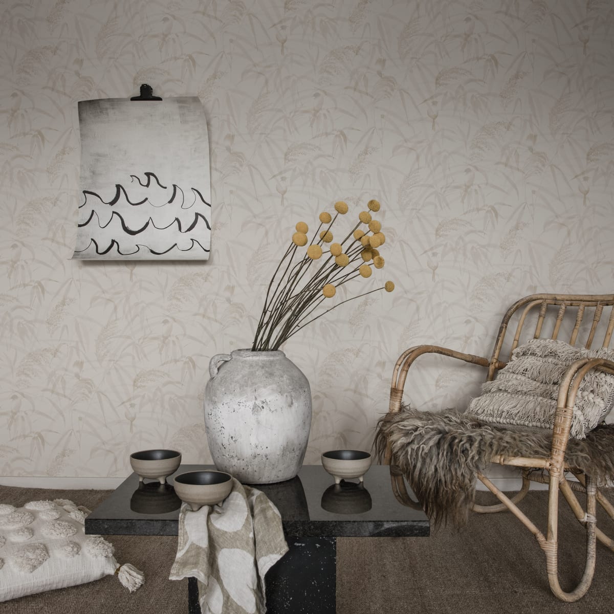 Anna Wallpaper - Sandstone - Sandberg - S10109 - Premier Wallcovering