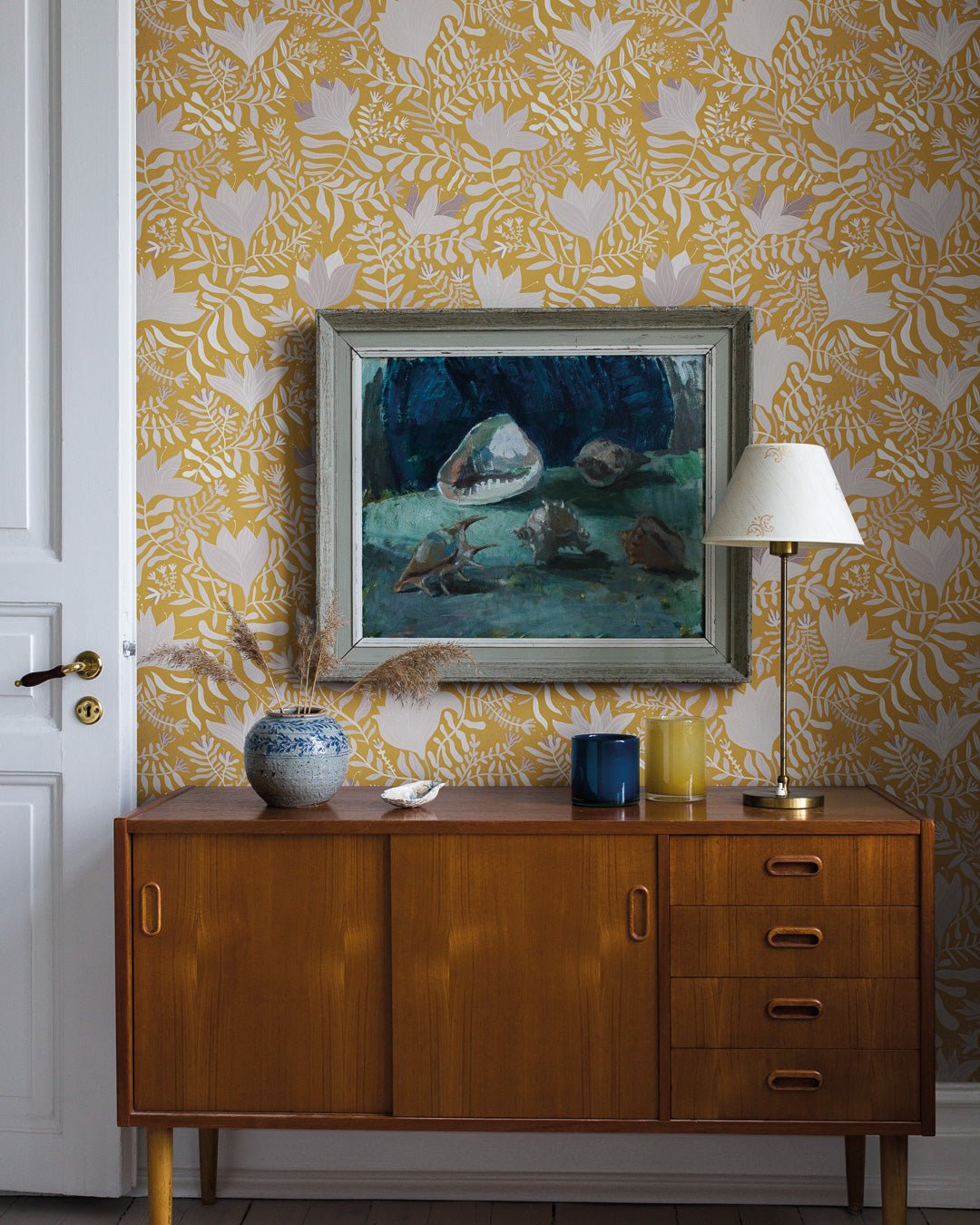 Anna Wallpaper - Warm Yellow - Midbec - 55003 - Premier Wallcovering