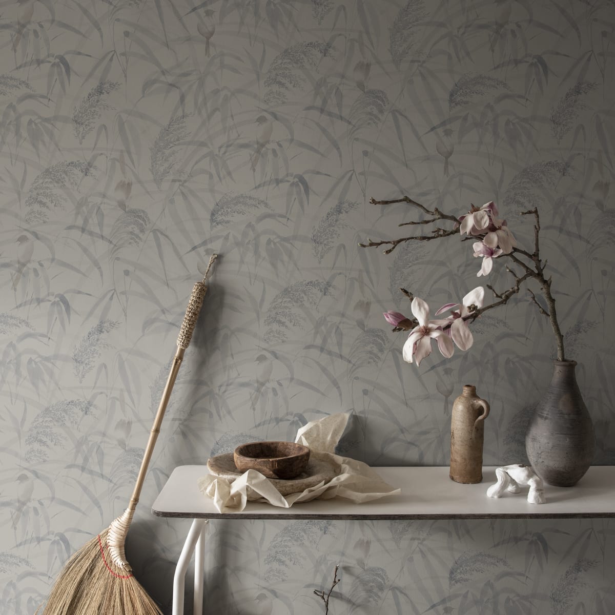 Anna Wallpaper - Misty Blue - Sandberg - S10108 - Premier Wallcovering