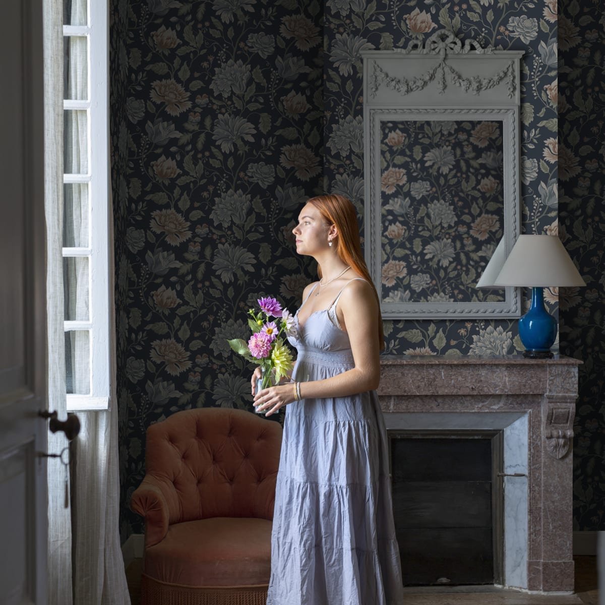 Annabelle Wallpaper - Classic Blue - Sandberg - S10263 - Premier Wallcovering