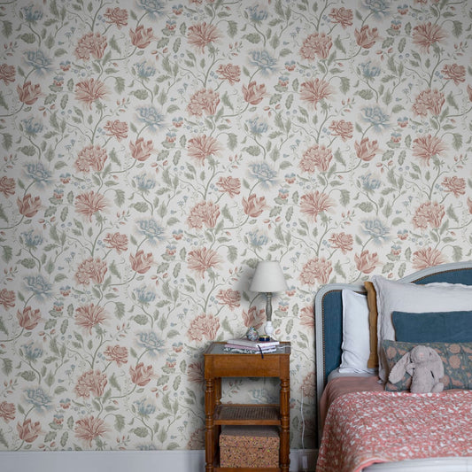 Annabelle Wallpaper - Terracotta - Sandberg - S10261 - Premier Wallcovering