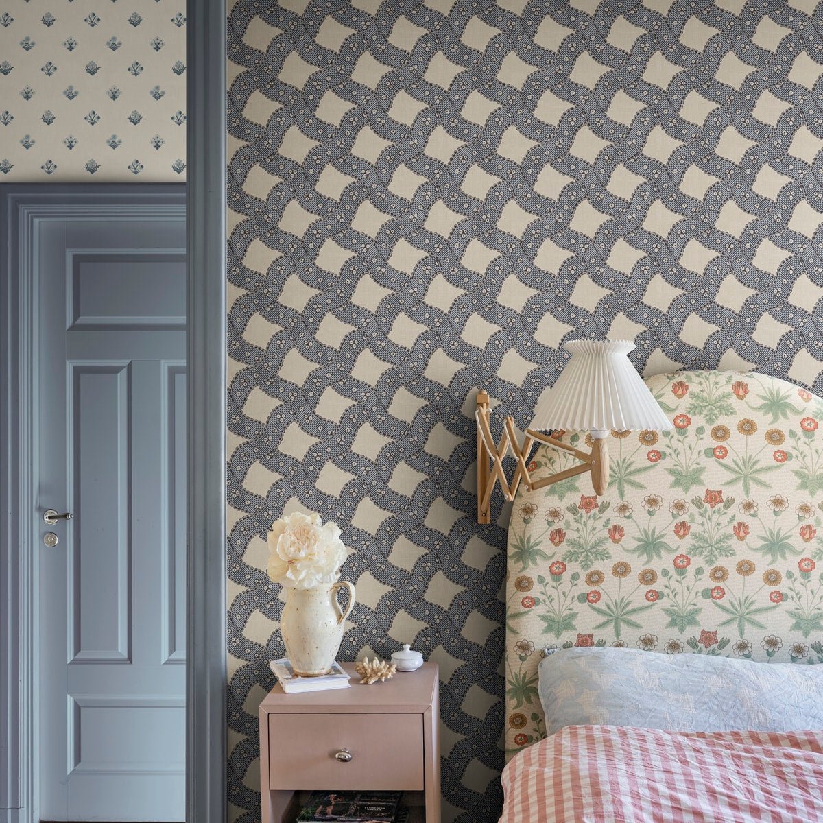 Annie Wallpaper - Blue - Sandberg - S10819 - Premier Wallcovering