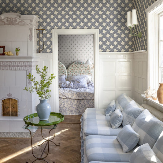 Annie Wallpaper - Blue - Sandberg - S10819 - Premier Wallcovering