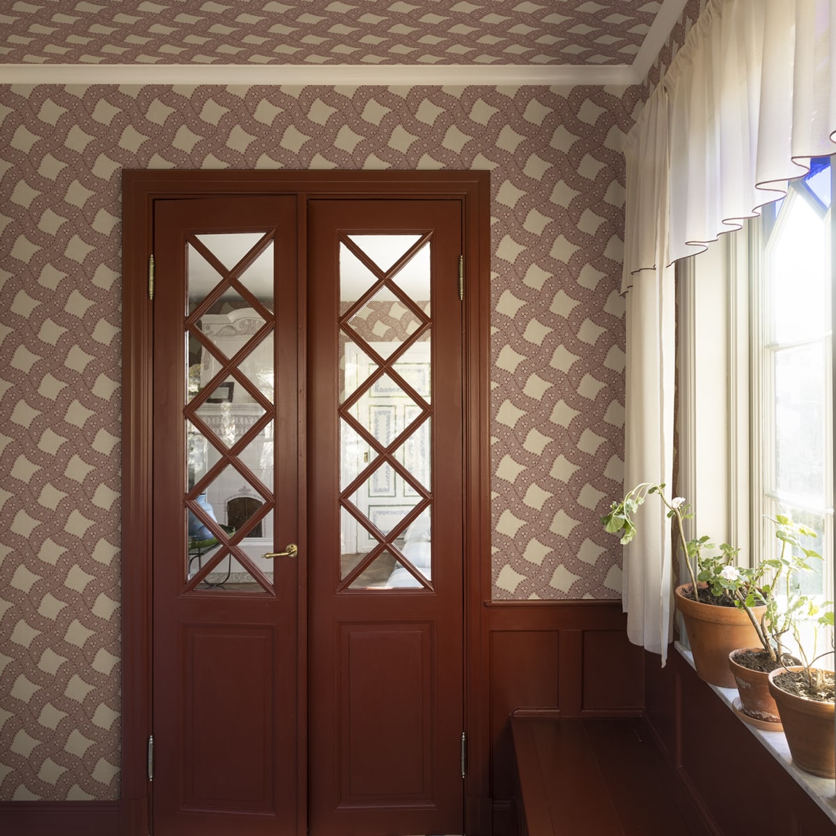 Annie Wallpaper - Red - Sandberg - S10820 - Premier Wallcovering