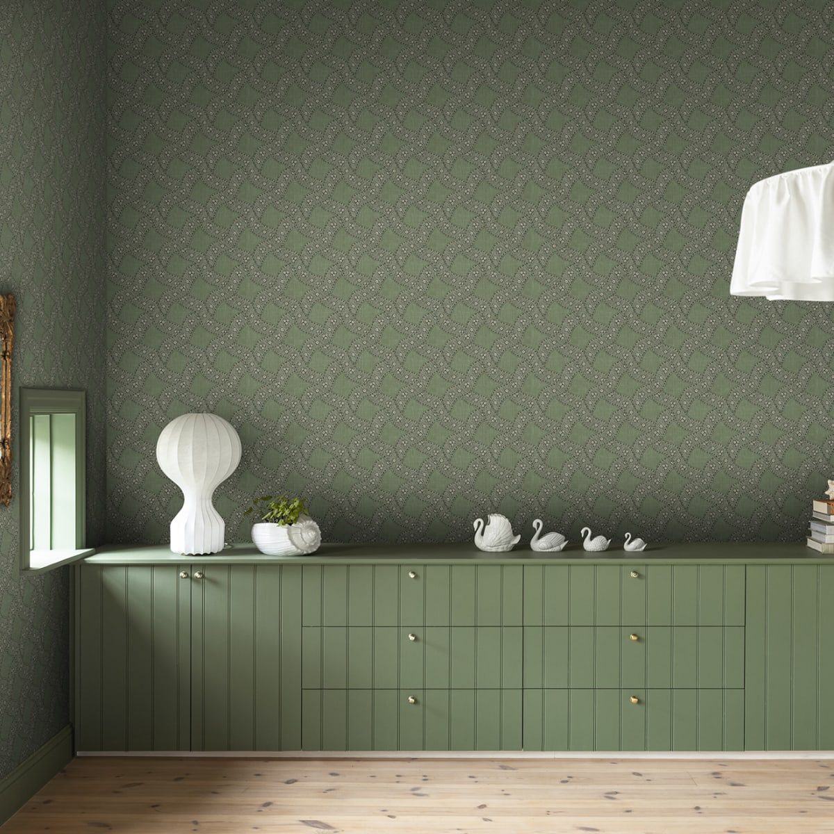 Annie Wallpaper - Green - Sandberg - S10822 - Premier Wallcovering